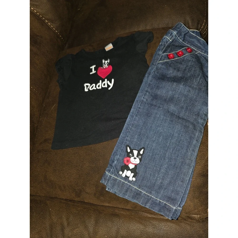 Gymboree poppy‎ friends i love daddy top outlet and jean capris 2t